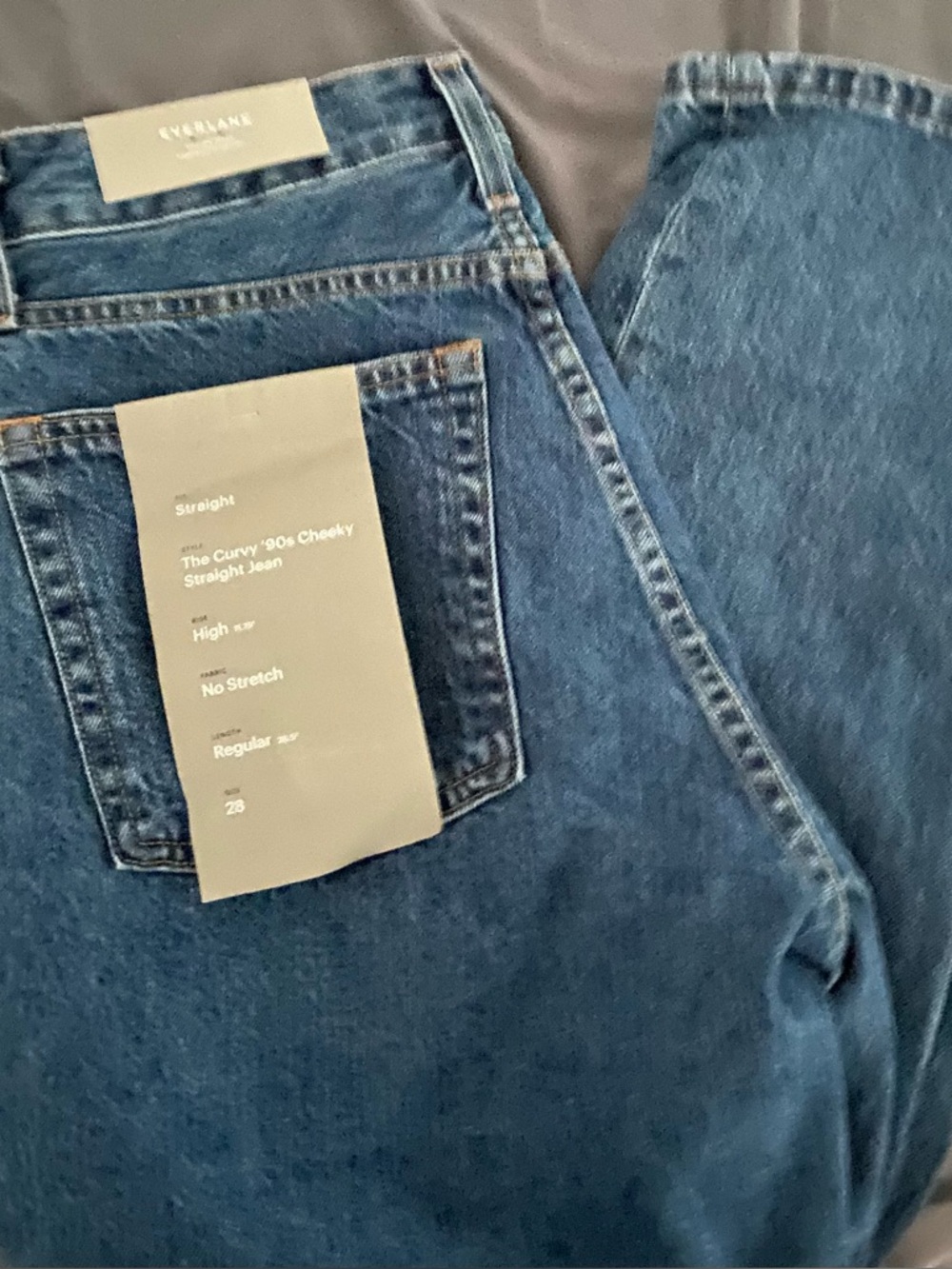 Everlane Straight Jeans in Medium Blue Denim